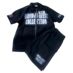 Distressed Embroidered Short Sets